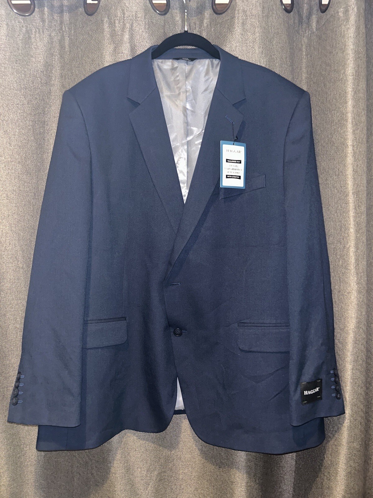 Haggar Men's Tailored Fit Premium Stretch Suit Jacket - Blue 50R