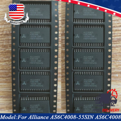 10*Integrated Circuit Memory IC AS6C4008  For Alliance AS6C4008-55SIN4Mbit 32SOP