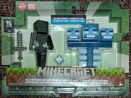 Mojang Minecraft Wither Wither Skeleton Deluxe Figure Mattel 2-Pack 15 Years