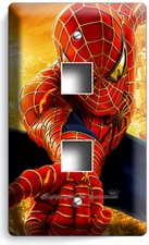 SPIDER-MAN NEW YORK CITY LIGHT SWITCH OUTLET WALL PLATE BOYS ROOM MAN CAVE DECOR