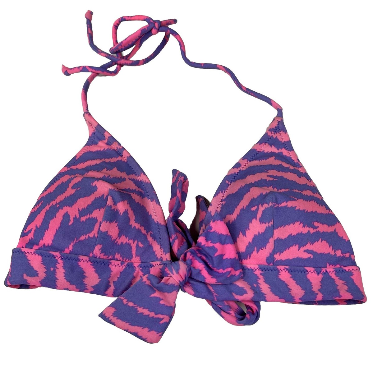 【Y。ページ】 Vintage Y2K Victorias Secret Size XS Bikini Top Zebra Pink Purple
