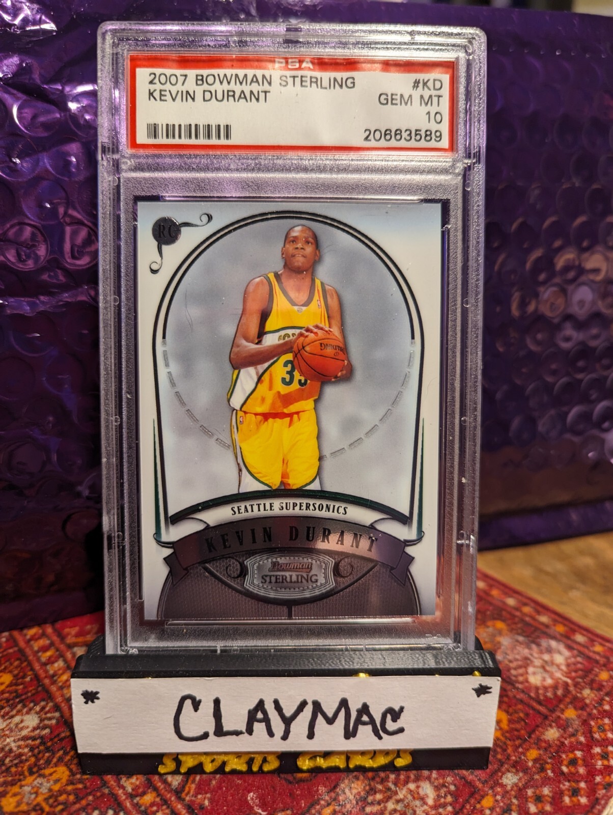 2007-08 Bowman Sterling Kevin Durant Supersonics RC Rookie PSA 10 GEM MINT #KD