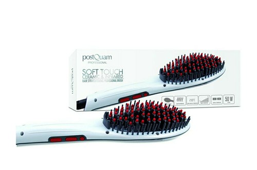 Postquam Cepillo Alisador Cerámico e Infrarrojo el pelo 50W, Blanco y Rojo |