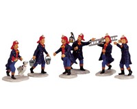 Lemax 02446 - Fireman, Set Of 6 - Weihnachtsdorf, Winterdorf, Modellbau - Neu