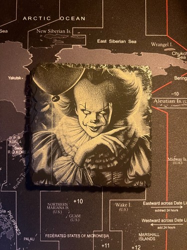 10x10cm IT Horror Movie inspired pennywise slate coaster (4") - Picture 5 of 7