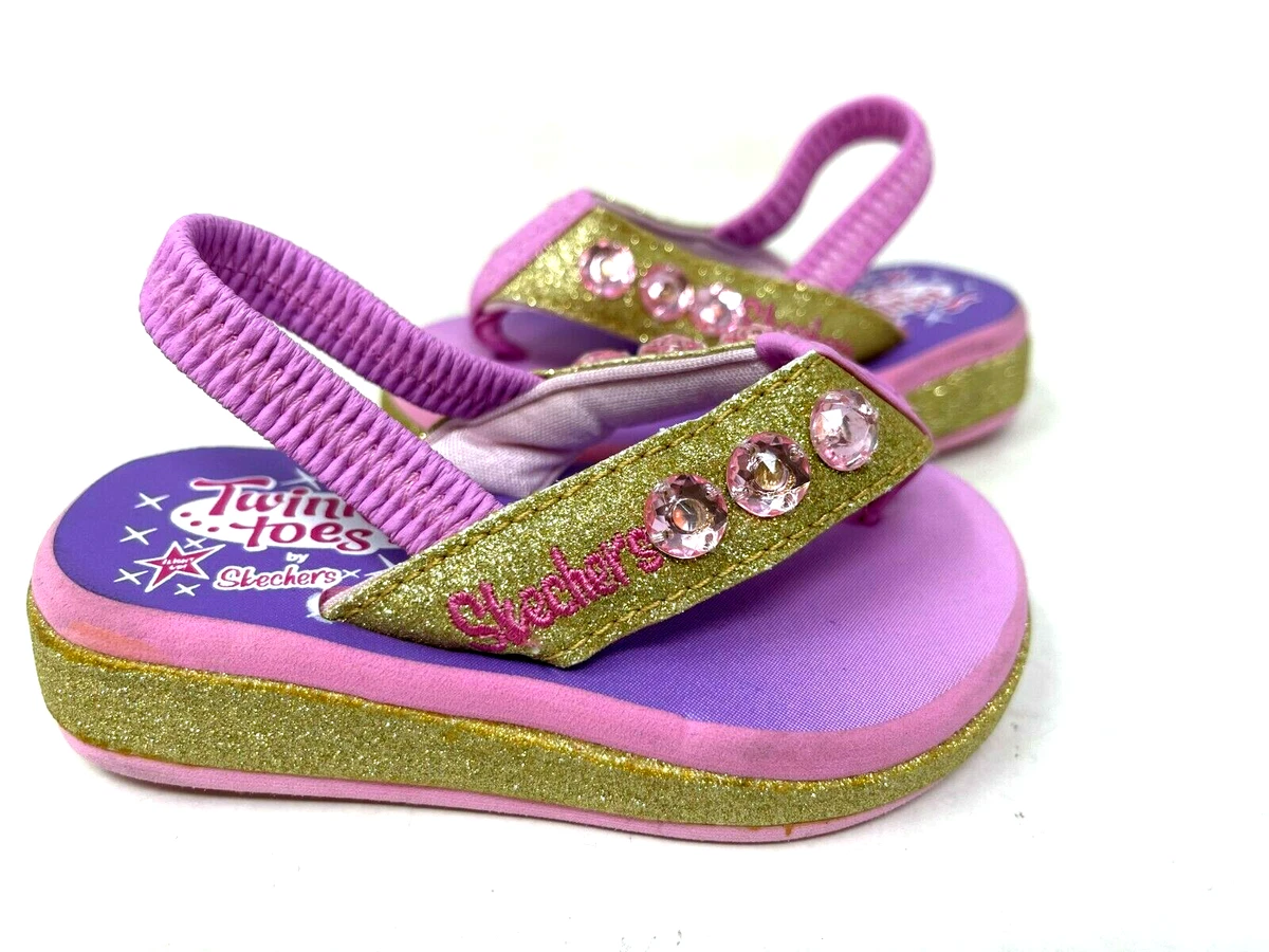 Skechers light best sale up flip flops