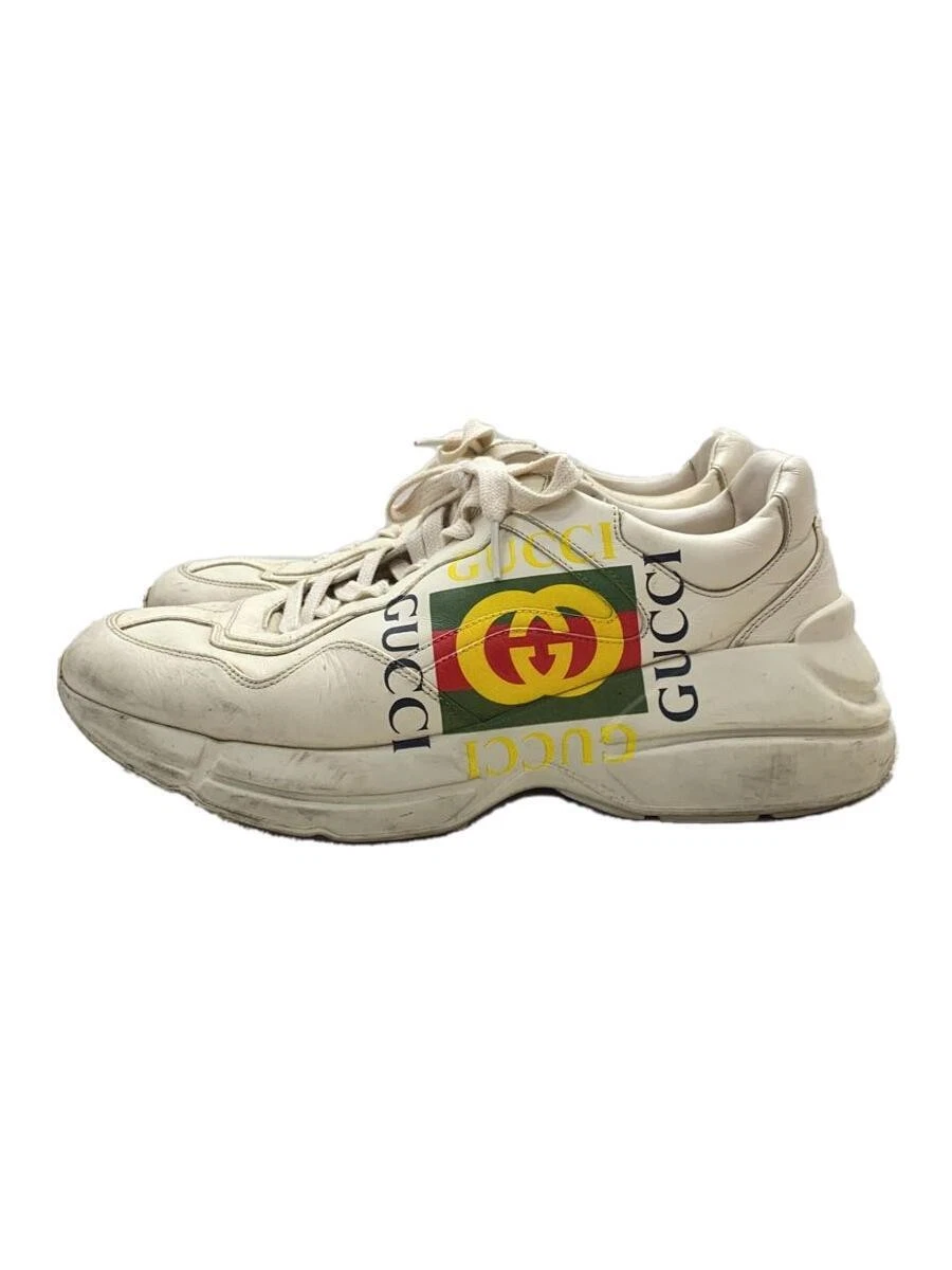 Baskets basses Gucci UK8 cuir beige chaussures décontractées occasion