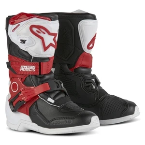 Alpinestars Tech 3S Kids Motorcycle Boots White Black Bright Red