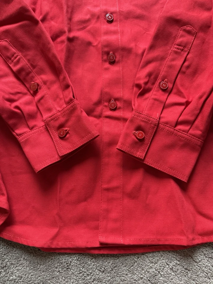 raf simons Men’s Simons Straight Fit Denim Shirt Red Size S - Image 2 of 4