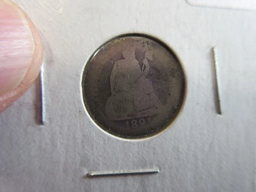 1891 Seated Liberty Dime. 90% Silver. VERY NICE COIN