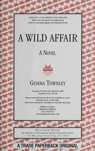 A Wild Affair: A Novel (Jessica Wild) by Townley, Gemma, Good Book