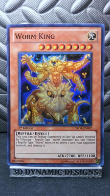 | Yugioh Worm King STOR-EN097 1st Edition Super Rare Storm Of Ragnarok NM   |