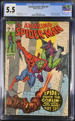 AMAZING SPIDER-MAN #97 GREEN GOBLIN - Drug Story Not CCA Approved - 1971 CGC 5.5