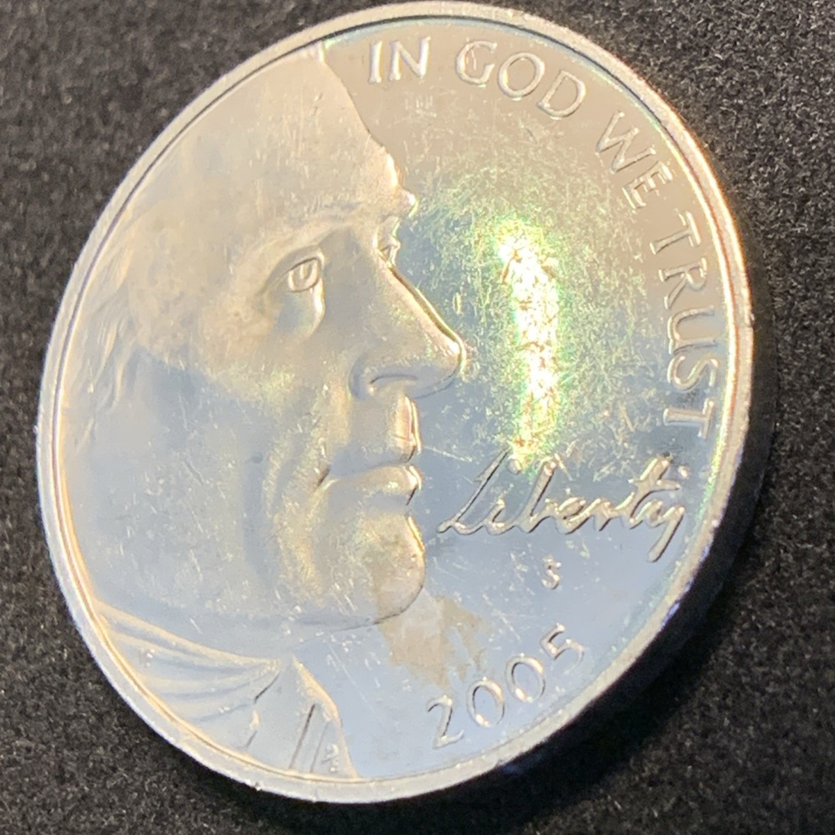 PROOF 2005 “S”- 5c Five Cents-US Jefferson Bison Nickel!! Mirror