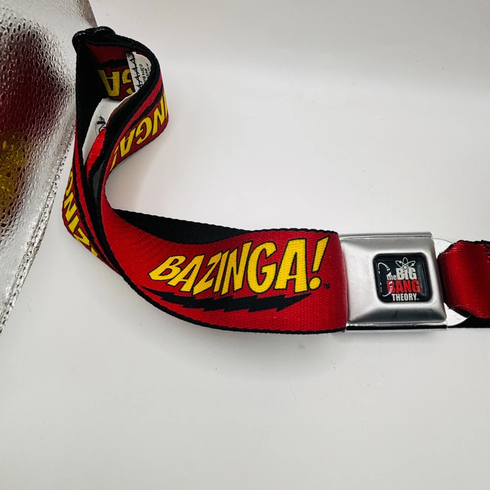 The Big Bang Theory Bazinga Cinturón de Seguridad Rojo Hebilla Cinturón Hebilla-Abajo WBPT001 Adjusta Foto 4 de 4