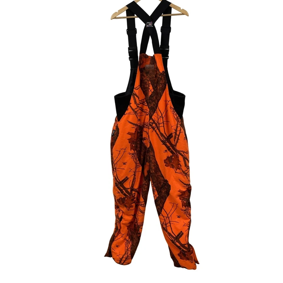 Woolrich Insulated Overalls Mens Large 42 44 Orange Camo Multi-Guard Hunting Bib - Image 2 of 4