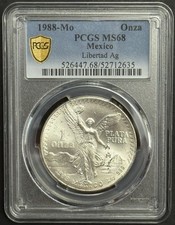 1988 Mexico Libertad Onza PCGS MS68 1 oz Silver Coin *Better Date* POP 83