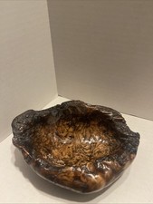 Vintage BURL WOOD Bowl Rustic Hand Carved 7 Long x 4 Dia