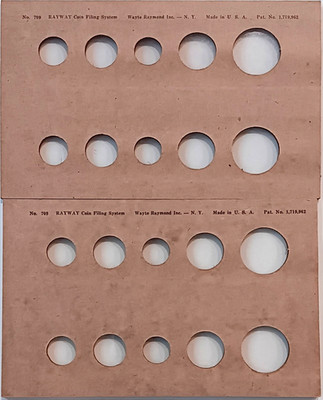 RARE Wayte Raymond Proof & Mint Set RAYWAY Coin Filing System Cards Coin Boards