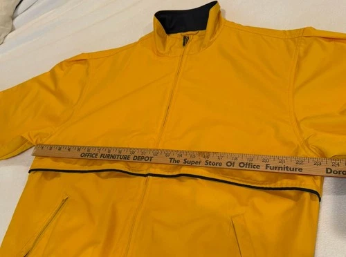 Cutter & Buck Windbreaker Mens M Jacket Y2K Yellow Full Zip Weathertec image 7