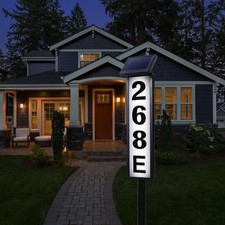 FLSEPAMB Solar Address Sign Lighted Solar House Numbers for Outside Address P...