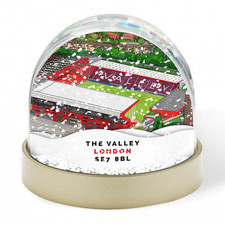 Charlton Athletic Around The Grounds The Valley Water Colour Snow Globe Xmas