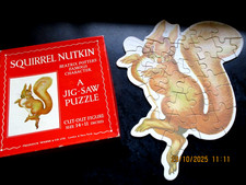 Vintage Beatrix Potter Wiewiórka Nutkin Drewniana układanka Puzzle Kompletne i w pudełku 13