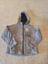 Boys Nike Hoodie Dri-fit Gray Black Fleece Lined 7 LARGE Full Zip Sweatshirt