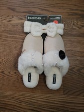 Bebe Tan / Beige Memory Foam Slippers  Spa Headband Set size Large 9 BNWT