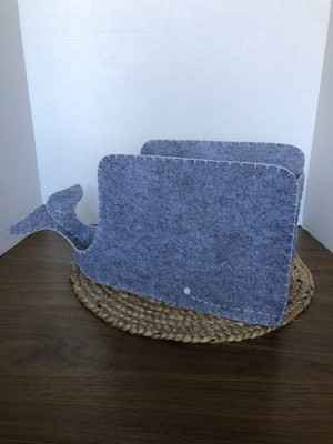 Pottery Barn Baby | Changing Table Storage | 1 Gray Felt Whale 8x10