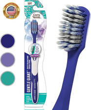 Gentle Giant Toothbrush with Dual Action Flossing Spiral Bristles, Non-Slip Ergo