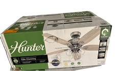 Hunter Channing 52 in. Express Indoor Matte Silver Ceiling Fan with Light Kit