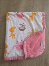 Blankets Beyond Monkey Pink Baby Girls Blanket Elephant Giraffe Soft 31