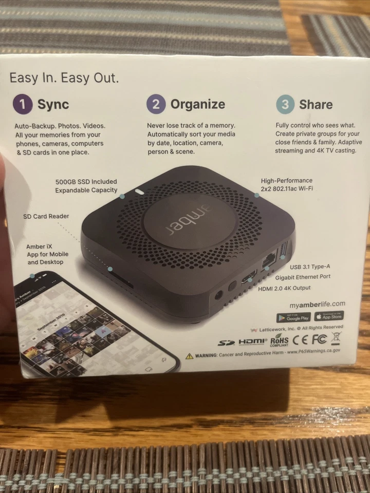 AMBER X 512GB AL1111-Y AI Wireless NAS Family Home Cloud Storage - Image 3 of 4