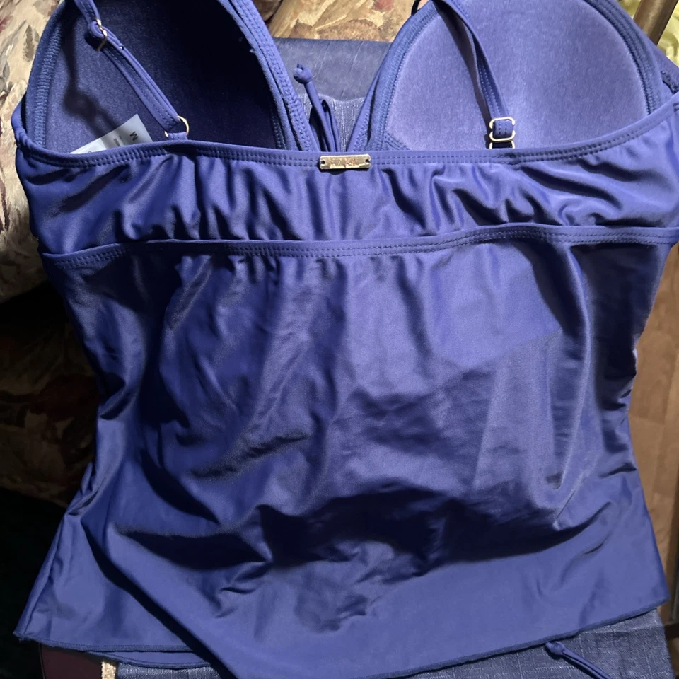 Nichole Miller Studio Women’s 2 Pc Navy Tankini And Bottom Set NWT - Image 3 of 4