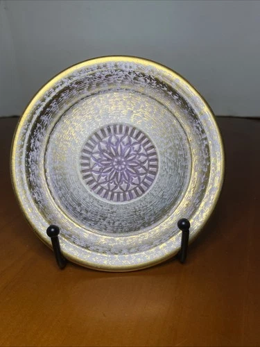 Vintage Stangl Pottery Antique Gold 5” Dish Floral Design