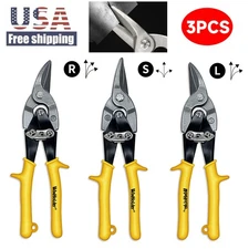 3Pcs Aviation Tin Snip Set Straight Left and Right Cut Metal Shear Cutter Pliers