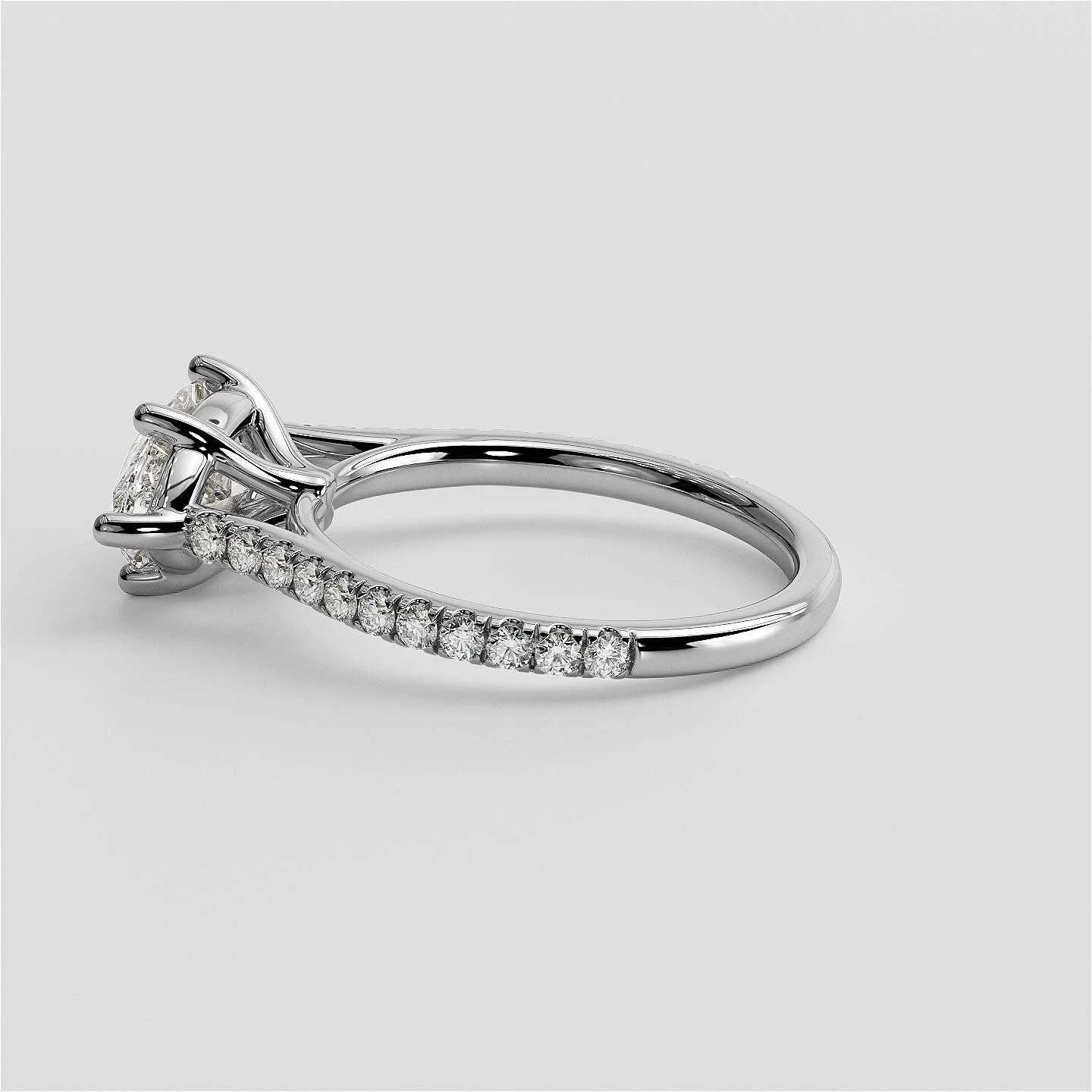 2.38 Ct F VS1 Marquise Lab Grown Diamond Ring IGI Certified 14k White Gold image-2