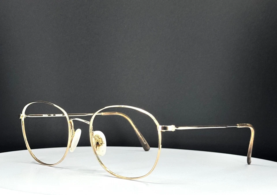 Óculos vintage Marchon GEP unissex dourado clássico redondo aro completo SOMENTE ARMAÇÕES - Imagem 3 de 4