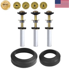 Toilet Tank to Bowl Gasket Kit with 3 Sets of 304 Stainless Steel Bolts, Incl...