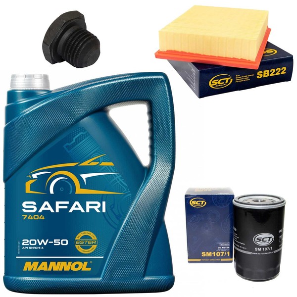 MotoröL Filter Set 20W-50 5 Liter + ÖLablassschraube FüR Opel Frontera A 2.5 TDS-image