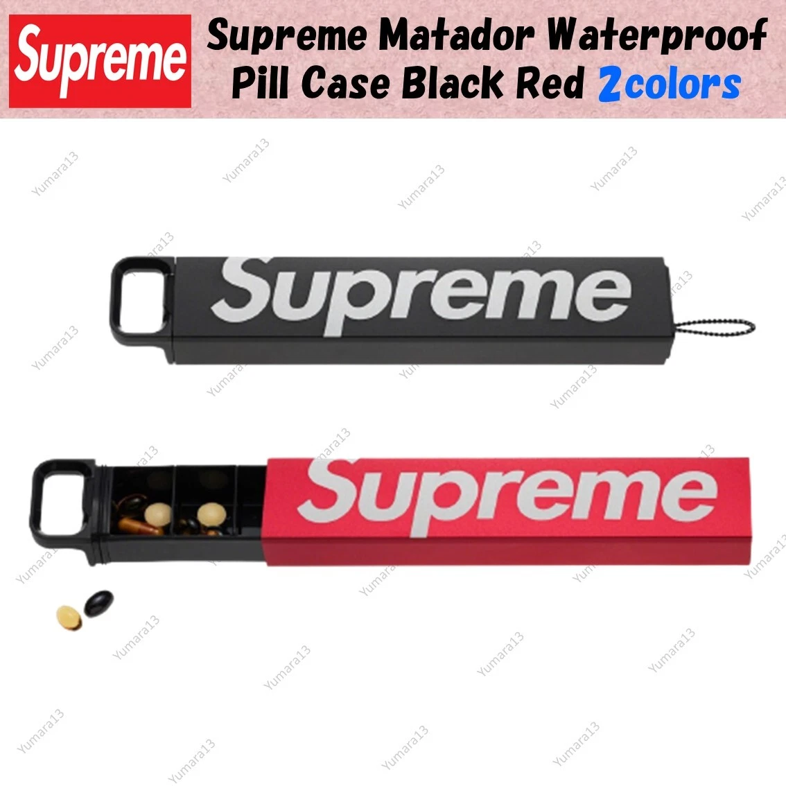 Supreme Matador Waterproof Pill Case Black Red 2colors Brand New