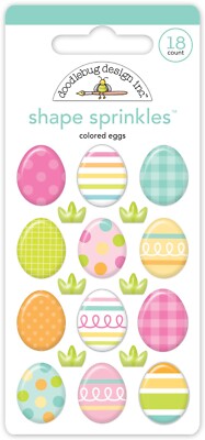 Doodlebug Sprinkles Colored Eggs Easter Stripes Dots Plaid Bright