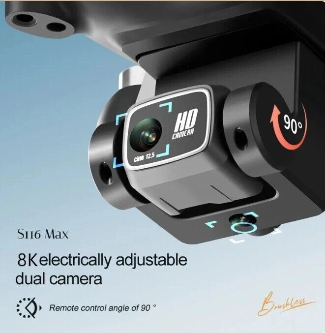 DRONE S116  FOTOCAMERA 4K PROFESSIONALE EVITAMENTO OSTACOLI BRUSHLESS - Immagine 3 di 4