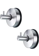 Heavy Duty Suction Cups Hooks Stainless Steels Vacuum Holders 2 Pcs Set Silver