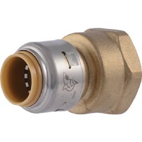 3)-SharkBite 1/2 In x 3/4 In FNPT Reducing Brass Push-to-Connect Female Adapter