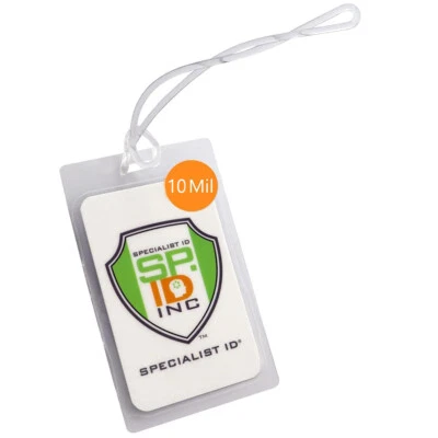 SPECIALIST ID 5 Pack - 10 Mil Laminating Luggage Tag Slot Pouch w/ 6" Loop - 2-1/2 x 4-1/4"