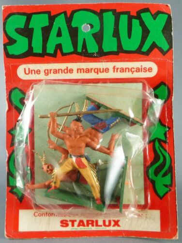 Starlux - Indiens - Série Ordinaire 57 - Blister 3 Piétons Javelot Arc Genoux Fu - Picture 1 of 5