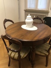 Tavolo Antico Luigi Filippo Metà Ottocento In Noce Massello Allungabile Restaura
