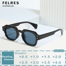 Unisex Square Retro Tinted Reading Glasses Fashion Outdoor Presbyopic Sunglasses